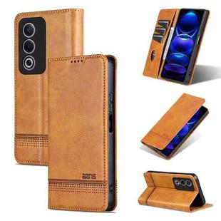 For OPPO A3 Energy / A3x 5G AZNS Magnetic Calf Texture Flip Leather Phone Case(Light Brown)