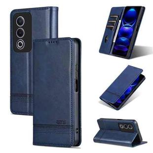 For OPPO A3 Energy / A3x 5G AZNS Magnetic Calf Texture Flip Leather Phone Case(Dark Blue)