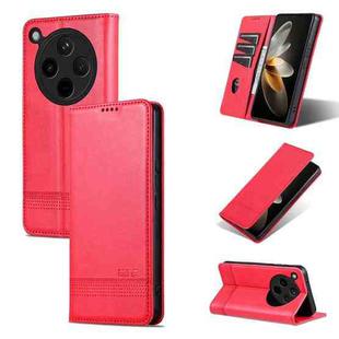 For OPPO Find X8 AZNS Magnetic Calf Texture Flip Leather Phone Case(Red)