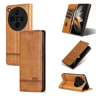 For OPPO Find X8 Pro AZNS Magnetic Calf Texture Flip Leather Phone Case(Light Brown)