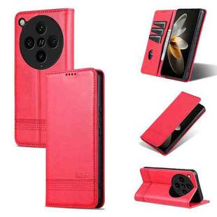 For OPPO Find X8 Pro AZNS Magnetic Calf Texture Flip Leather Phone Case(Red)