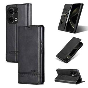 For OPPO Reno13 AZNS Magnetic Calf Texture Flip Leather Phone Case(Black)