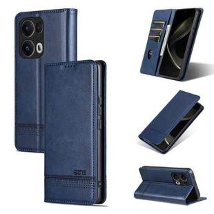 For OPPO Reno13 Pro AZNS Magnetic Calf Texture Flip Leather Phone Case(Dark Blue)