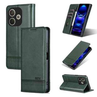 For OPPO A5 Energy / A5 Pro 5G Global AZNS Magnetic Calf Texture Flip Leather Phone Case(Dark Green)