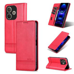 For OPPO A5 Energy / A5 Pro 5G Global AZNS Magnetic Calf Texture Flip Leather Phone Case(Red)