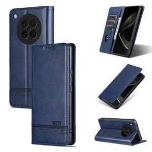For OPPO Find X8s AZNS Magnetic Calf Texture Flip Leather Phone Case(Dark Blue)