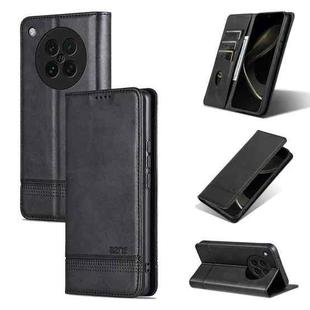For OPPO Find X8s AZNS Magnetic Calf Texture Flip Leather Phone Case(Black)