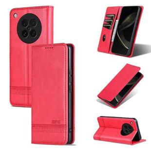 For OPPO Find X8s AZNS Magnetic Calf Texture Flip Leather Phone Case(Red)