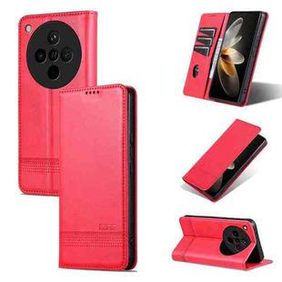 For OPPO Find X8s+ AZNS Magnetic Calf Texture Flip Leather Phone Case(Red)