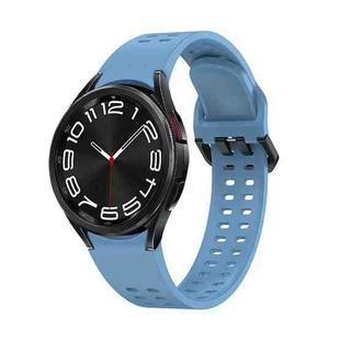 For Samsung Galaxy Watch 6 Double-row Hole Solid Color Silicone Watch Band(Blue)