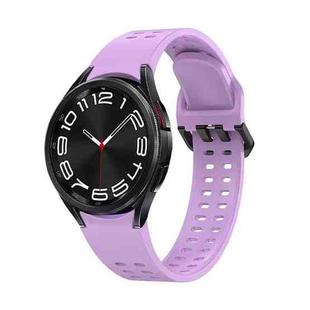 For Samsung Galaxy Watch 6 Double-row Hole Solid Color Silicone Watch Band(Purple)