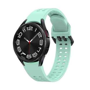 For Samsung Galaxy Watch 6 Double-row Hole Solid Color Silicone Watch Band(Light Green)