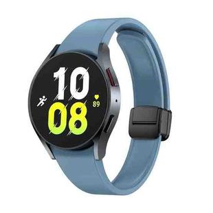 For Samsung Galaxy Watch 6 Magnetic Folding Black Buckle Silicone Watch Band(Blue)