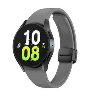 For Samsung Galaxy Watch 6 Magnetic Folding Black Buckle Silicone Watch Band(Grey)