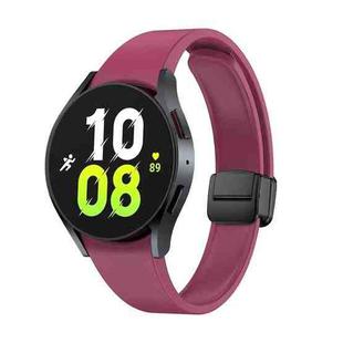 For Samsung Galaxy Watch 6 Magnetic Folding Black Buckle Silicone Watch Band(Wine Red)