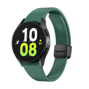 For Samsung Galaxy Watch 6 Magnetic Folding Black Buckle Silicone Watch Band(Army Green)