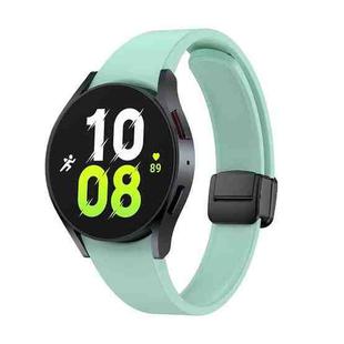 For Samsung Galaxy Watch 6 Magnetic Folding Black Buckle Silicone Watch Band(Light Green)
