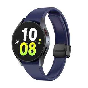 For Samsung Galaxy Watch 6 Magnetic Folding Black Buckle Silicone Watch Band(Dark Blue)