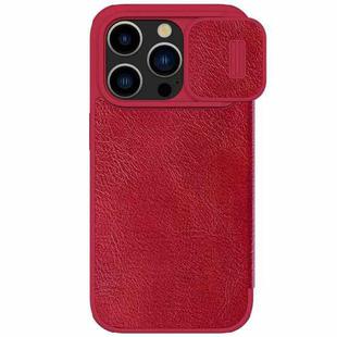 For iPhone 15 Pro Max NILLKIN QIN Series Pro Sliding Camera Cover Design Leather Phone Case(Red)