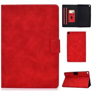 For Samsung Galaxy Tab A 10.1 (2019) T510/T515 Cowhide Texture Horizontal Flip Leather Case with Holder & Card Slots(Red)
