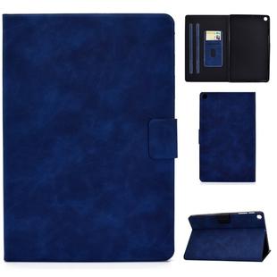 For Samsung Galaxy Tab A 10.1 (2019) T510/T515 Cowhide Texture Horizontal Flip Leather Case with Holder & Card Slots(Blue)