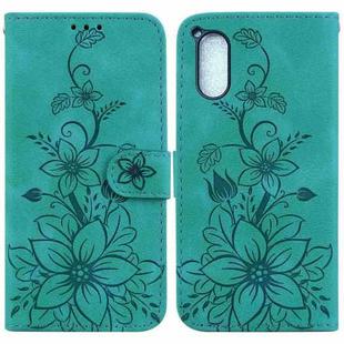 For Sony Xperia 5 V Lily Embossed Leather Phone Case(Green)