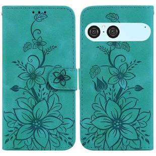 For Sony Xperia 10 VII Lily Embossed Leather Phone Case(Green)
