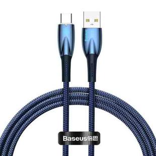 Baseus Lamp Ring Series 100W USB to USB-C/Type-C Fast Charge Data Cable, Length: 1m(Blue)