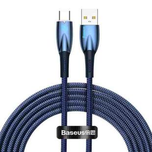Baseus Lamp Ring Series 100W USB to USB-C/Type-C Fast Charge Data Cable, Length: 2m(Blue)