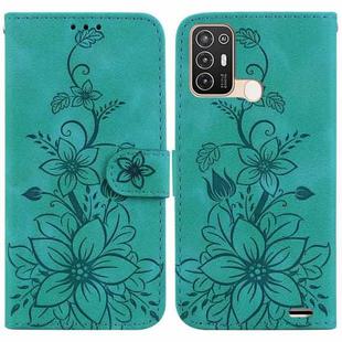 For ZTE Blade A52 Lily Embossed Leather Phone Case(Green)