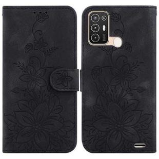 For ZTE Blade A52 Lily Embossed Leather Phone Case(Black)