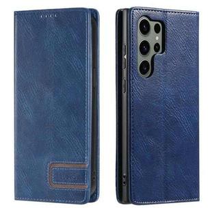 For Samsung Galaxy S23 Ultra 5G TTUDRCH RFID Retro Texture Magnetic Leather Phone Case(Blue)