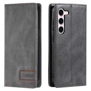 For Samsung Galaxy S23+ 5G TTUDRCH RFID Retro Texture Magnetic Leather Phone Case(Grey)