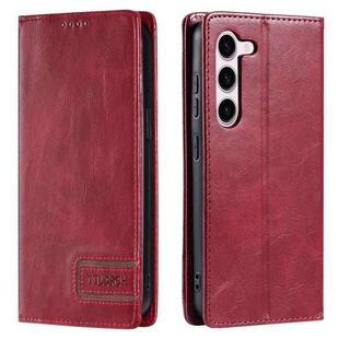 For Samsung Galaxy S23 5G TTUDRCH RFID Retro Texture Magnetic Leather Phone Case(Red)