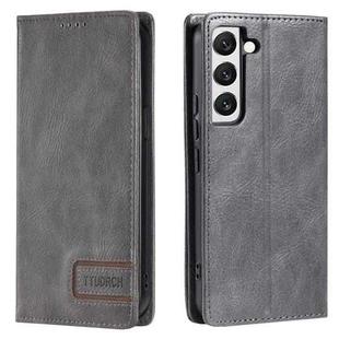 For Samsung Galaxy S22+ 5G TTUDRCH RFID Retro Texture Magnetic Leather Phone Case(Grey)