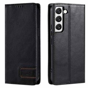 For Samsung Galaxy S22 5G TTUDRCH RFID Retro Texture Magnetic Leather Phone Case(Black)