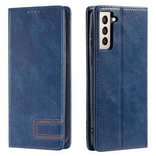 For Samsung Galaxy S21+ 5G TTUDRCH RFID Retro Texture Magnetic Leather Phone Case(Blue)