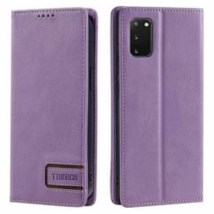 For Samsung Galaxy S20 TTUDRCH RFID Retro Texture Magnetic Leather Phone Case(Purple)