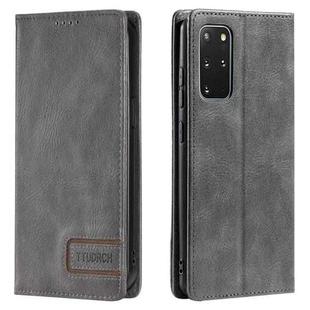 For Samsung Galaxy S20+ TTUDRCH RFID Retro Texture Magnetic Leather Phone Case(Grey)