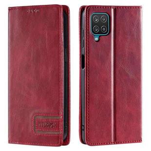 For Samsung Galaxy A12 / M12 / F12 TTUDRCH RFID Retro Texture Magnetic Leather Phone Case(Red)