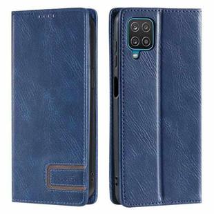 For Samsung Galaxy A22 4G TTUDRCH RFID Retro Texture Magnetic Leather Phone Case(Blue)