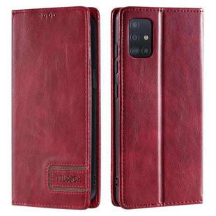 For Samsung Galaxy A41 TTUDRCH RFID Retro Texture Magnetic Leather Phone Case(Red)