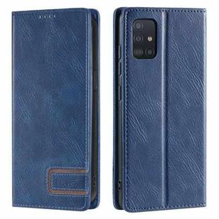 For Samsung Galaxy A51 5G TTUDRCH RFID Retro Texture Magnetic Leather Phone Case(Blue)