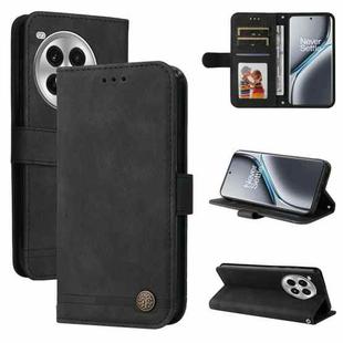 For OnePlus Ace 3 Pro Skin Feel Life Tree Metal Button Leather Phone Case(Black)