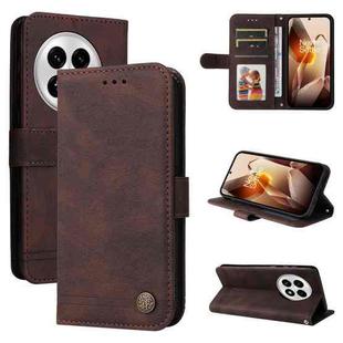 For OnePlus 13 Skin Feel Life Tree Metal Button Leather Phone Case(Brown)