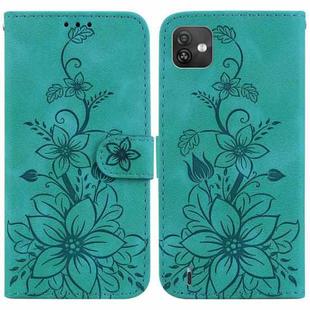 For Wiko Y82 Lily Embossed Leather Phone Case(Green)