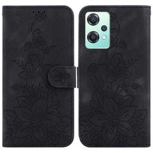 For OnePlus Nord CE 2 Lite 5G Lily Embossed Leather Phone Case(Black)