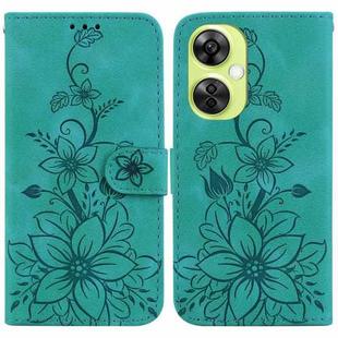 For OnePlus Nord CE 3 Lite / N30 Lily Embossed Leather Phone Case(Green)