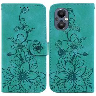 For OnePlus Nord N20 5G Lily Embossed Leather Phone Case(Green)