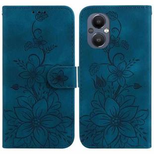 For OnePlus Nord N20 5G Lily Embossed Leather Phone Case(Dark Blue)